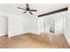 Spacious main bedroom with ensuite bathroom and a ceiling fan at 4103 Brenda Dr, Decatur, GA 30035