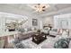 Bright and airy living room with coffered ceiling, hardwood floors, and comfortable seating at 2922 Heart Pine Way, Buford, GA 30519