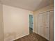 Bedroom space with a large closet and neutral carpet at 417 Ohern Ct, Stone Mountain, GA 30088