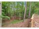 Wooded backyard with wooden fencing at 4294 Silver Peak Pkwy, Suwanee, GA 30024