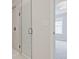 Bright bathroom boasts glass enclosed shower and view to the bedroom at 4651 Larkfield Way, Powder Springs, GA 30127