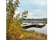 Lakeside scene with a floating dock and natural surroundings, offering peaceful views and recreational potential at 129 Silvercrest Dr, Acworth, GA 30101