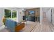 Open living area with bar, slider door, and comfortable seating at 4206 Lake Laurel Se Dr, Smyrna, GA 30082
