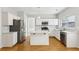 Modern kitchen with white cabinets, stainless-steel appliances, and a center island, perfect for cooking and entertaining at 3880 Lake Lanier Dr, Duluth, GA 30097