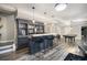Finished basement with stylish bar area, pool table, and ample entertaining space at 507 Southshore Ln, Dallas, GA 30157