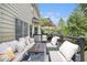 Outdoor deck area showcasing comfortable seating around a modern fire pit, perfect for outdoor gatherings at 507 Southshore Ln, Dallas, GA 30157