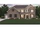 Charming brick two-story home with neutral shutters, columns, and well-manicured lawn at 731 Hedwig Dr, Mcdonough, GA 30252