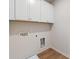 Practical laundry room with white cabinetry and modern appliances at 731 Hedwig Dr, Mcdonough, GA 30252