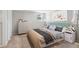 Bedroom featuring neutral carpet, a bed with light beige sheets and grey pillows at 3250 North Embry Cir, Chamblee, GA 30341