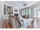 Cozy living room with built-in bookshelves, fireplace, and ample seating at 1110 Parkview Se Pl, Smyrna, GA 30080