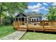 Charming backyard with a wooden deck and stone pathway, perfect for outdoor entertaining and relaxation at 799 Monroe Ne Dr, Atlanta, GA 30308