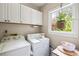 Practical laundry room with ample storage, modern appliances, and a bright window at 10540 Waters Ridge Dr, Alpharetta, GA 30022