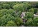 Aerial view showcasing a property nestled among lush trees, creating a private and serene environment at 164 Ridley Cir, Decatur, GA 30030