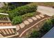 Landscaped front yard with stepping stones surrounded by lush greenery and mulch at 164 Ridley Cir, Decatur, GA 30030