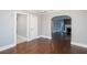 Spacious dining room with hardwood floors and views into the living room and kitchen at 2607 Jefferson Ter, Atlanta, GA 30344