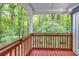 Balcony with wood railing overlooking a lush green landscape at 1310 Ridgeview Rd, Auburn, GA 30011