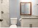 Cozy bathroom features a modern vanity, tiled shower, and updated fixtures at 1310 Ridgeview Rd, Auburn, GA 30011