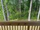 Wood deck overlooking a private backyard with lush greenery and mature trees at 4050 Sierra Vista Cirs, Cumming, GA 30040