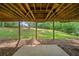 A home's underside, reveals structural support and access to the lawn at 455 Firelite Ln, Suwanee, GA 30024