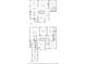 Detailed floor plan showing both levels with kitchen, living room, bedrooms, and multiple bathrooms at 6555 Hawkins Manor Dr, Cumming, GA 30040