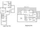 Upper floorplan and basement plan showing bedrooms, attic, multi-use room, media room, and storage at 4569 Fountain Ne Dr, Marietta, GA 30067