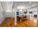 Spacious home foyer with hardwood floors, large windows, staircase and elegant lighting fixtures at 4569 Fountain Ne Dr, Marietta, GA 30067