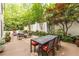 Spacious patio area features a dining table and lounge seating, complemented by well-manicured landscaping at 1100 Parker Ne Pl, Atlanta, GA 30324