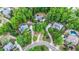 A captivating aerial view showcases a neighborhood nestled amongst lush green trees and winding streets at 1235 Legend Run, Alpharetta, GA 30005