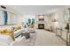 Bright living room with fireplace, neutral paint, stylish furniture, and modern decor at 66 Devon Ln, Avondale Estates, GA 30002