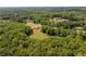 High aerial view featuring a home surrounded by lush greenery and established trees in a wooded setting at 1724 Arbor Hill Rd, Canton, GA 30115