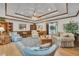 Cozy living room with a large area rug, wainscoting, hardwood floors, and comfortable seating arranged around a wood table at 1724 Arbor Hill Rd, Canton, GA 30115