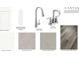 Showcasing interior design options with white cabinets, chrome faucets, and neutral backsplash and flooring at 3311 Burkston Pl, Buford, GA 30519