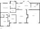 Layout of floor plan featuring primary bedroom, bathrooms, kitchen, living room, and garage at 2012 Elm Grove Ln, Hampton, GA 30228