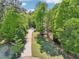 Long curved driveway leading to a secluded home surrounded by tall trees and lush greenery at 318 Dogwood Trce, Mcdonough, GA 30252