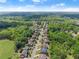 A charming neighborhood with tree-lined streets showcases beautifully maintained homes from an aerial perspective at 4190 Madison Dr, Cumming, GA 30040