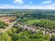 A high aerial of a planned neighborhood and community has trees and green areas interspersed at 4190 Madison Dr, Cumming, GA 30040