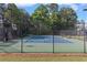 The community tennis court is fenced and has lighting for evening play at 1440 Water View Ln, Suwanee, GA 30024