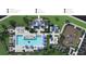 Aerial view showcasing resort pool, tot lot, and outdoor kitchen at 2505 Kirkwood Dr, Cumming, GA 30041