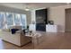 Bright living room with a fireplace, hardwood floors, and large windows overlooking the backyard at 4020 Sierra Knolls Ct, Cumming, GA 30040