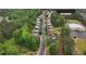 Aerial view of neighborhood with tree lined streets at 11028 Southwood Dr, Hampton, GA 30228