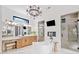 Beautifully designed main bathroom with chandelier, soaking tub, and stylish vanities at 281 Abbott Dr, Canton, GA 30114
