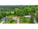 Scenic aerial view of a home surrounded by lush greenery, mature trees, and landscaping at 3909 Ebenezer Rd, Marietta, GA 30066
