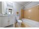 Bathroom with tub and shower, vanity, and toilet at 3909 Ebenezer Rd, Marietta, GA 30066