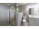 Bathroom with stand up shower, toilet, and vanity at 3909 Ebenezer Rd, Marietta, GA 30066