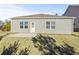 Well-maintained backyard with a concrete patio at 488 Village Ln, Fairburn, GA 30213
