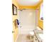 Bright bathroom features white tiled shower and granite countertop at 3809 Autumn View Nw Ln, Acworth, GA 30101