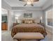 Inviting main bedroom with neutral decor, tray ceiling, and ceiling fan at 200 River Vista Dr # 436, Atlanta, GA 30339