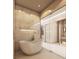 Luxurious bathroom with soaking tub, glass shower, marble walls, and soft lighting at 250 Mayfield Rd, Alpharetta, GA 30009
