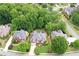 Aerial view of a house and backyard amidst mature trees at 3348 Perrington Pointe, Marietta, GA 30066