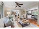 Open concept living room seamlessly connecting to the dining area, offering a spacious and airy feel at 1518 Rochelle Dr, Atlanta, GA 30338